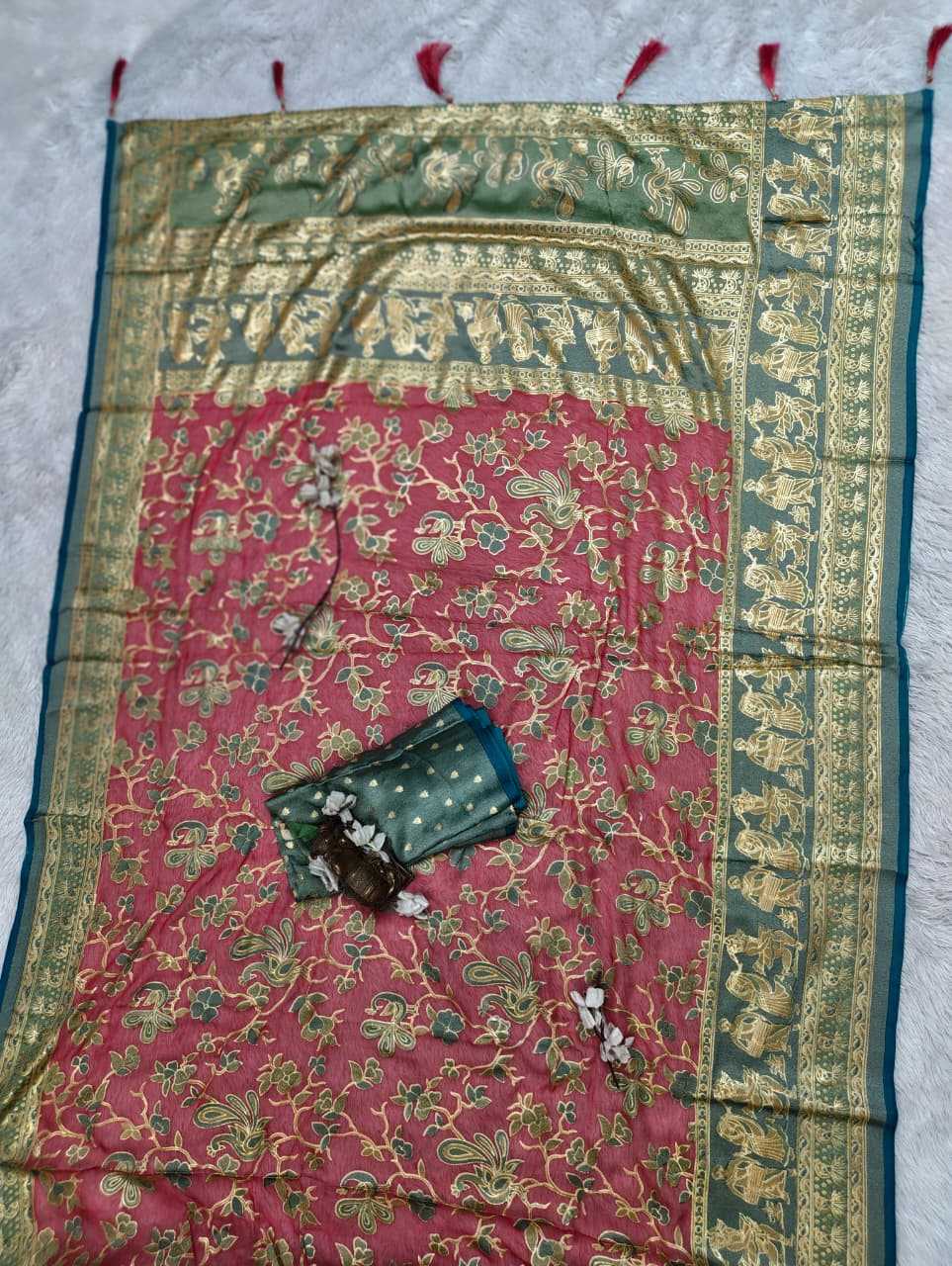 Dull Moss Designer Saree