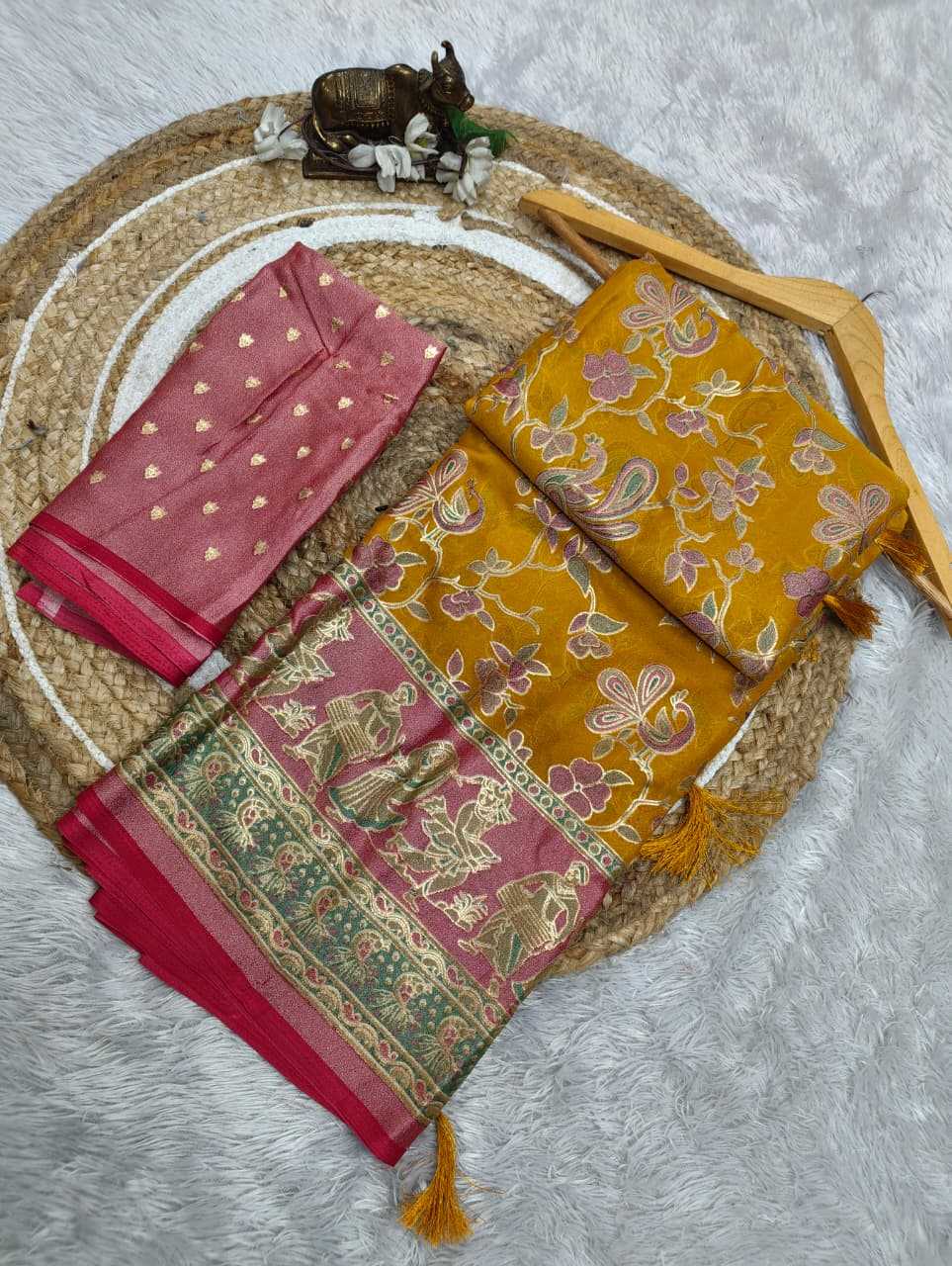 Dull Moss Designer Saree