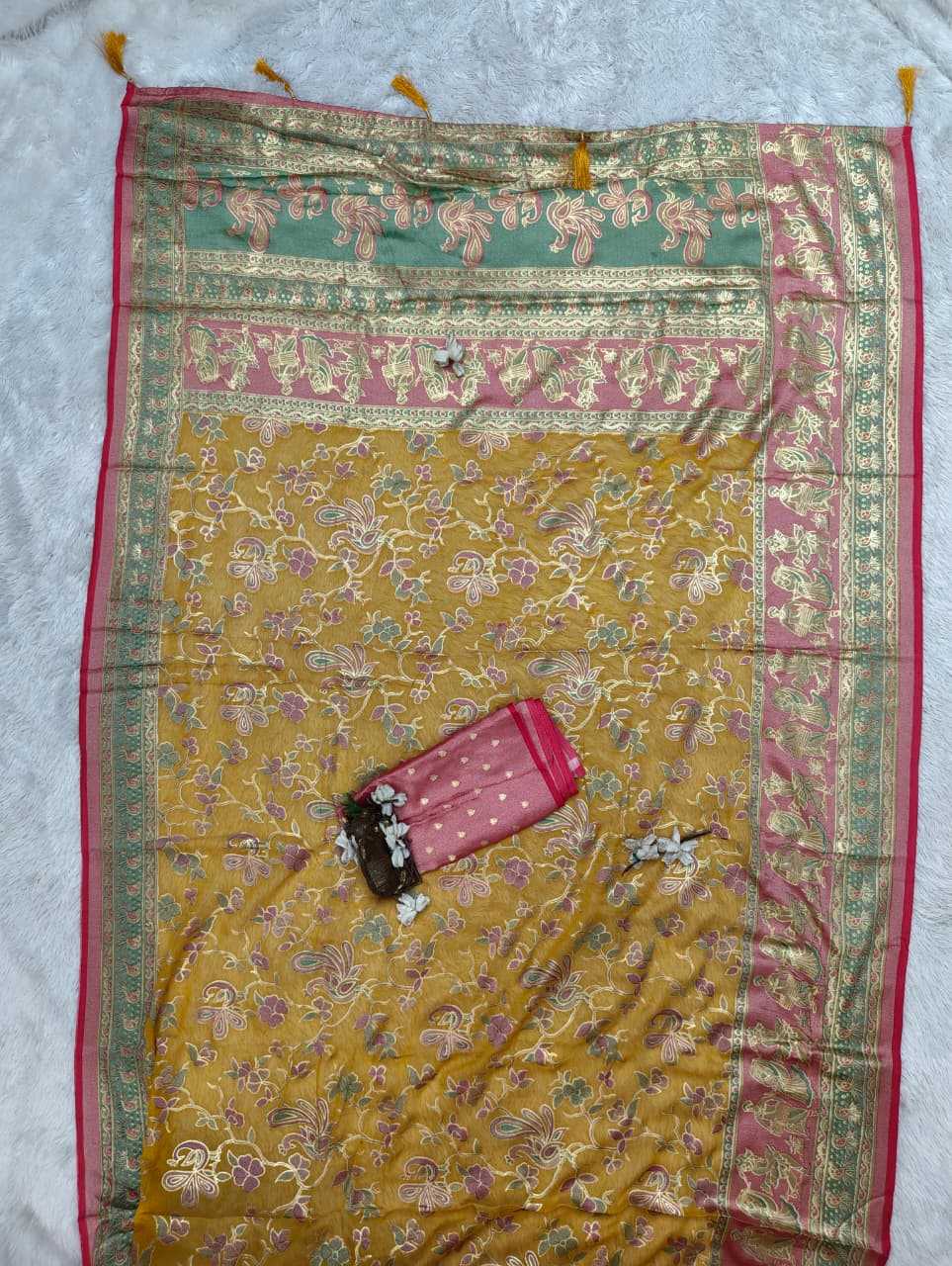 Dull Moss Designer Saree