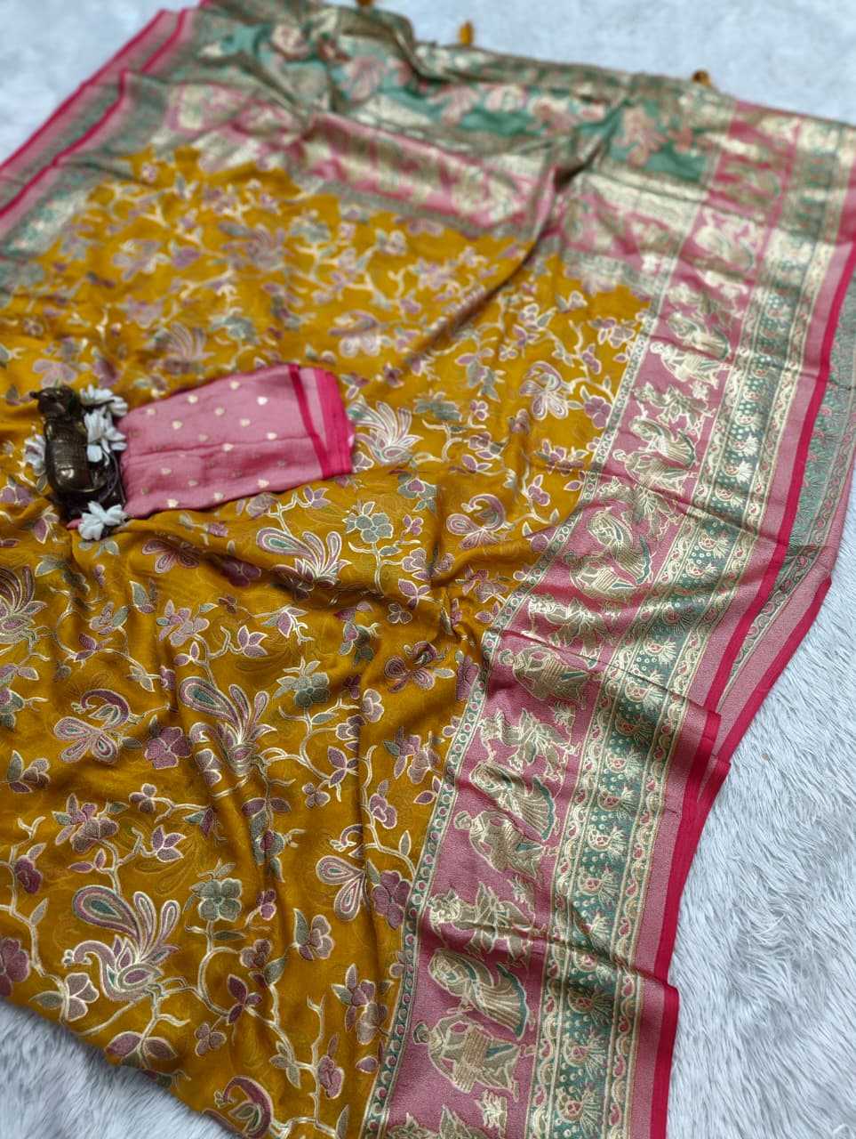 Dull Moss Designer Saree