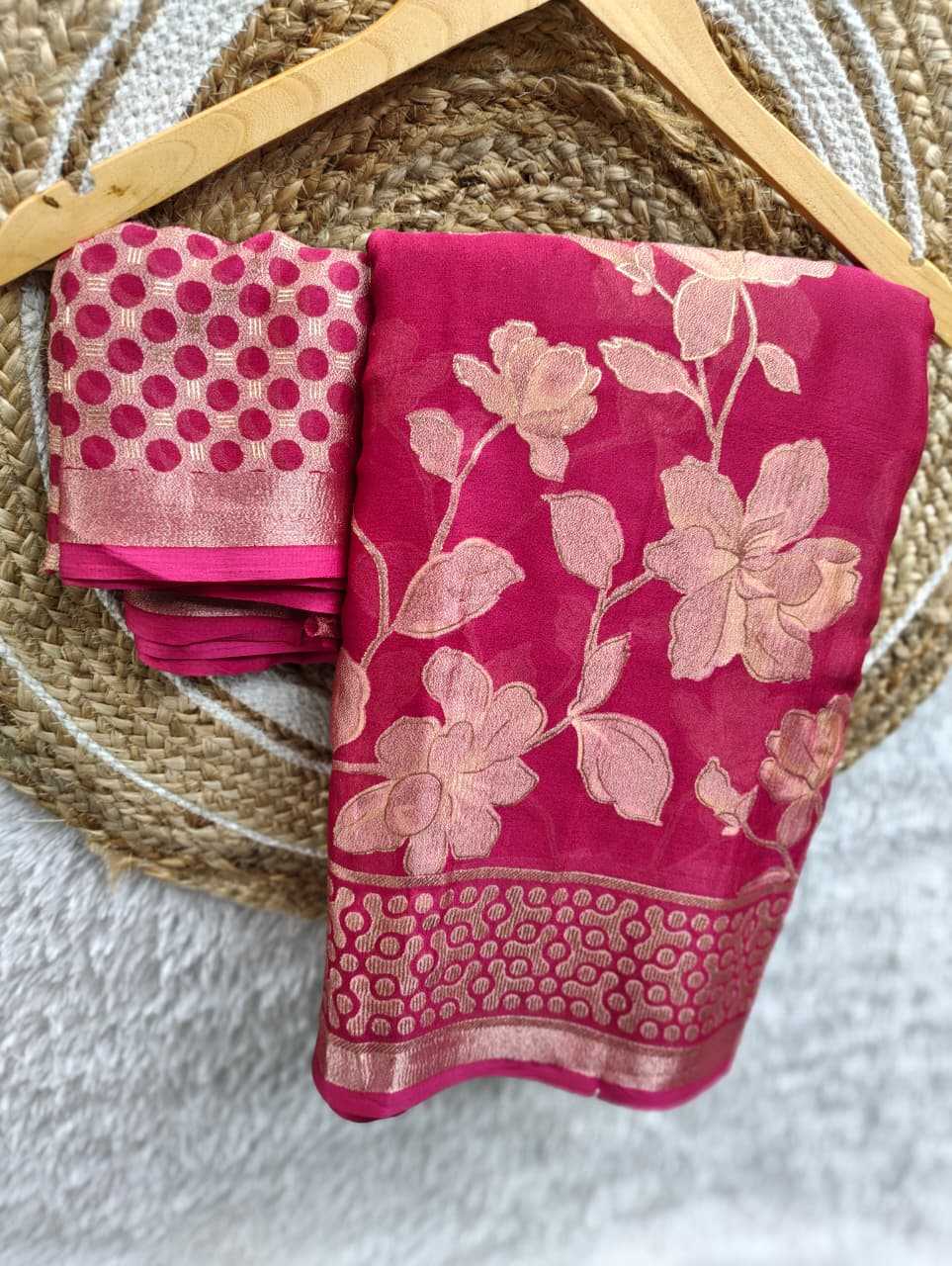 Dull Moss Designer Saree