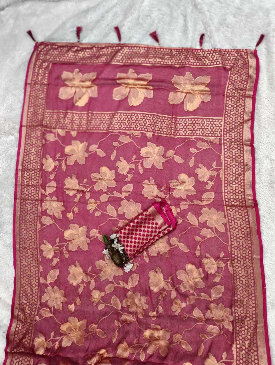 Dull Moss Designer Saree