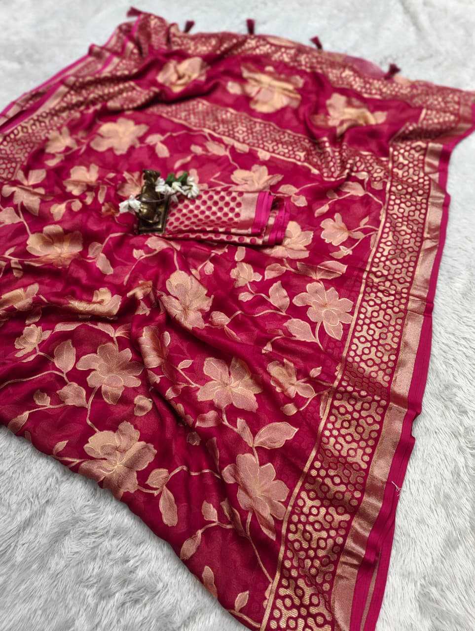 Dull Moss Designer Saree