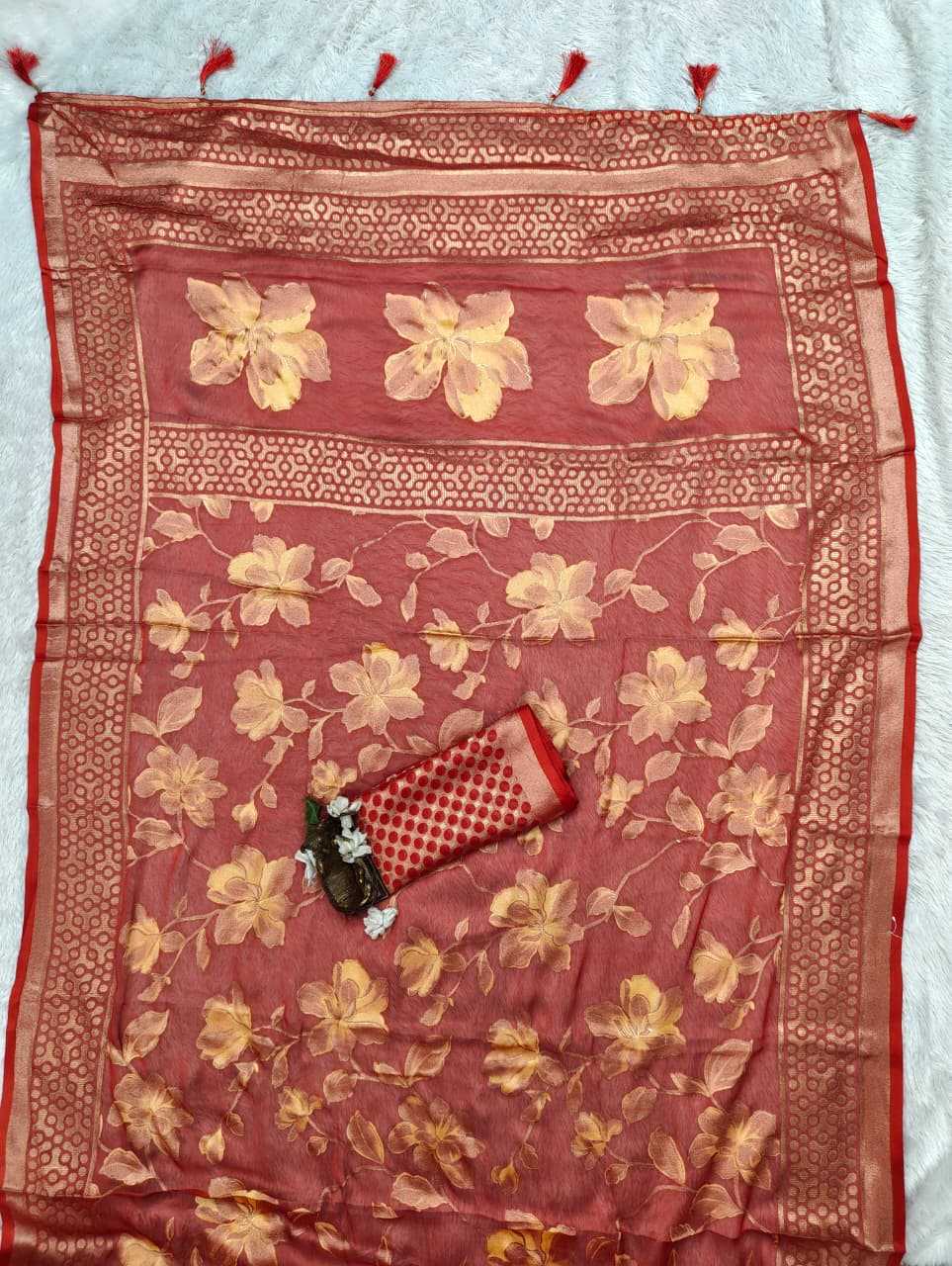 Dull Moss Designer Saree