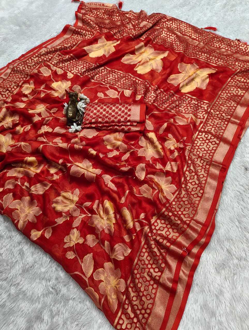 Dull Moss Designer Saree
