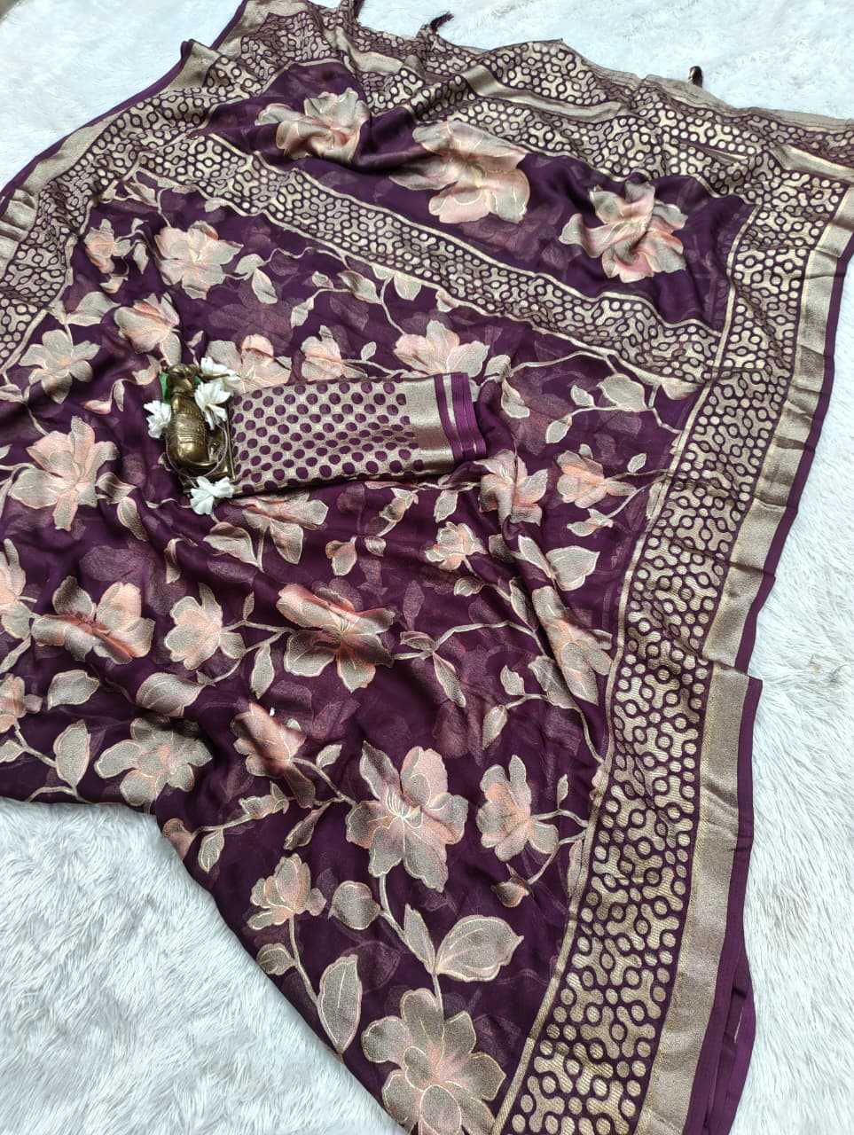Dull Moss Designer Saree