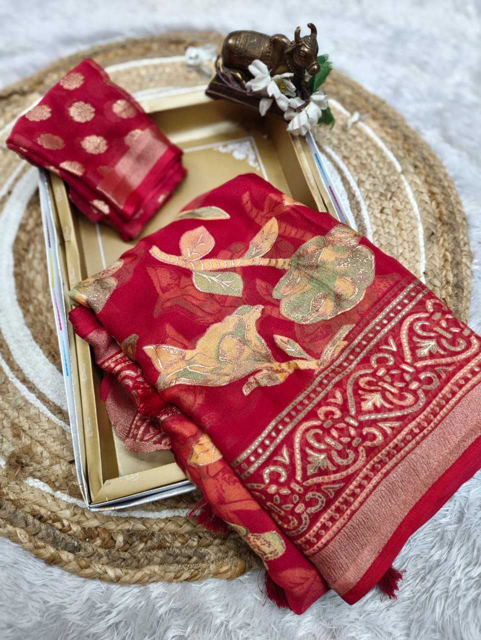 Dull Moss Designer Saree