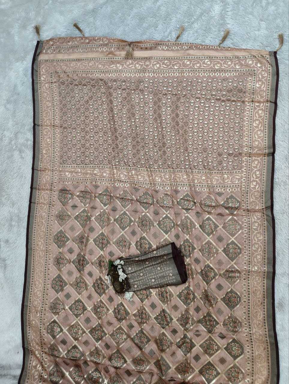 Dull Moss Designer Saree