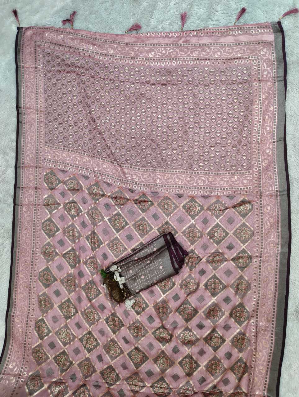 Dull Moss Designer Saree