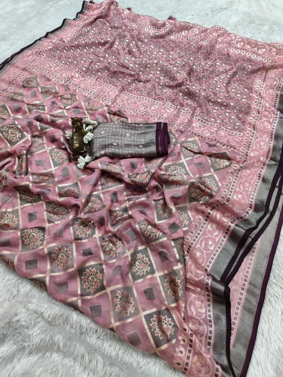 Dull Moss Designer Saree