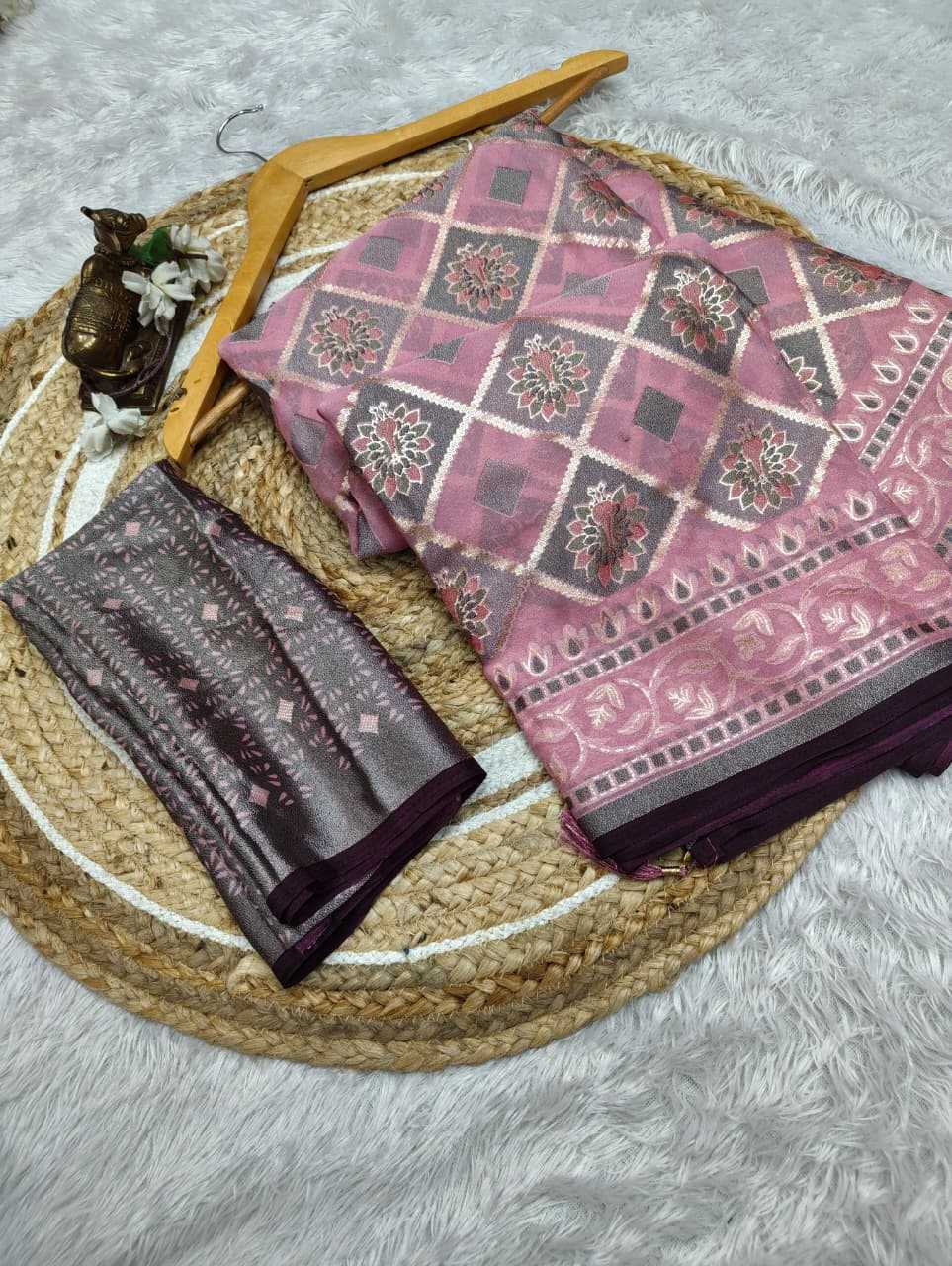 Dull Moss Designer Saree