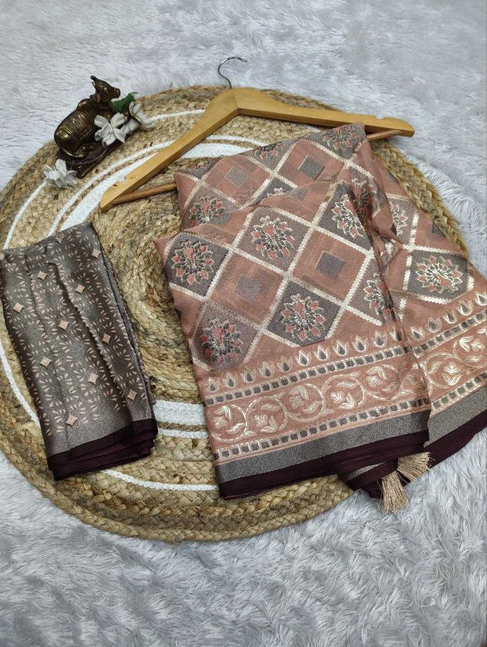 Dull Moss Designer Saree