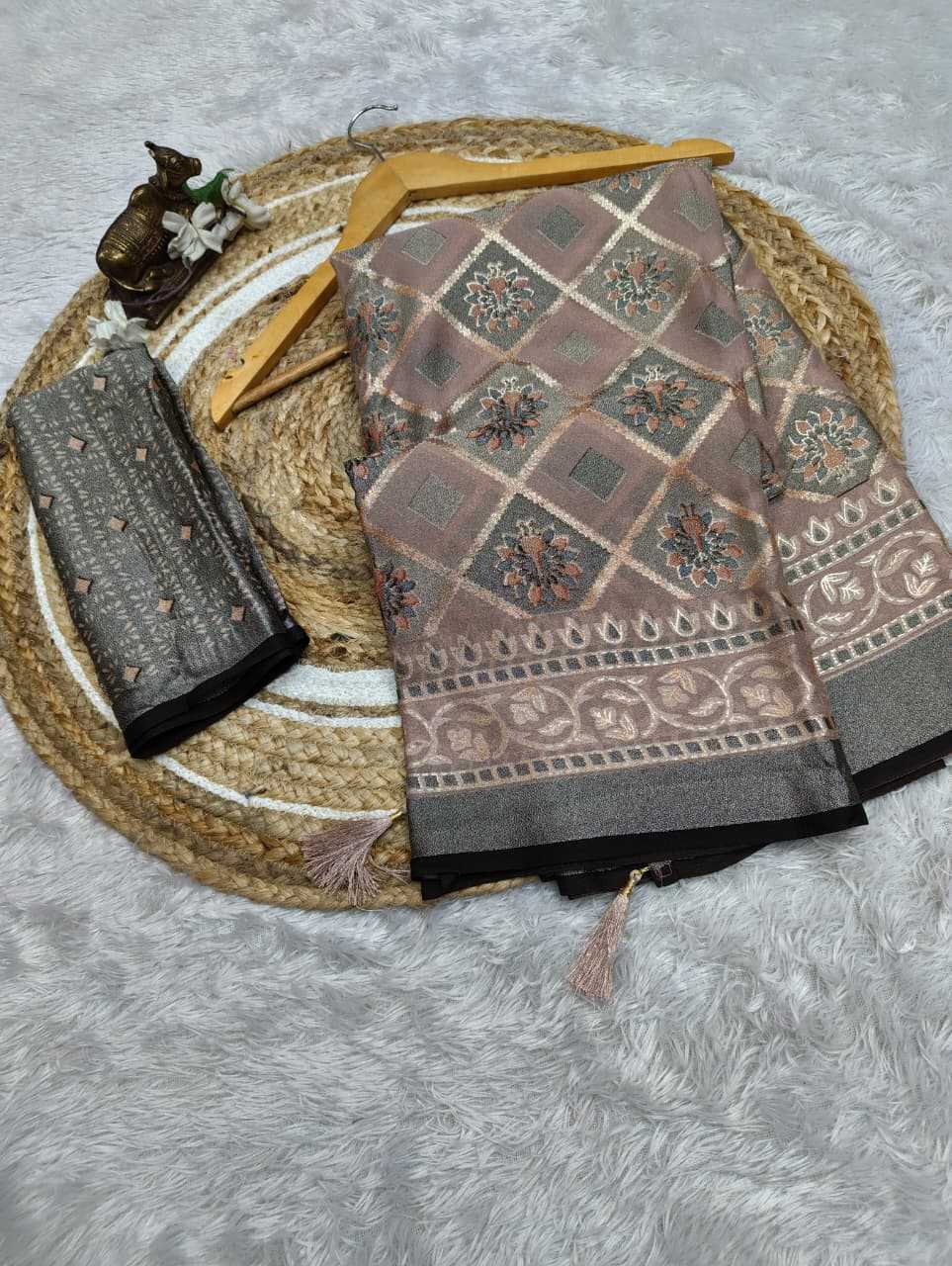 Dull Moss Designer Saree
