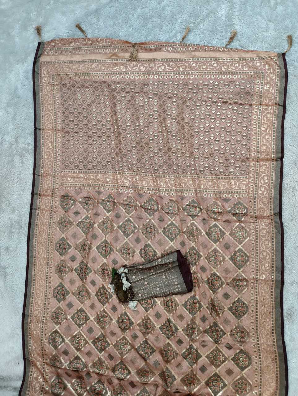 Dull Moss Designer Saree