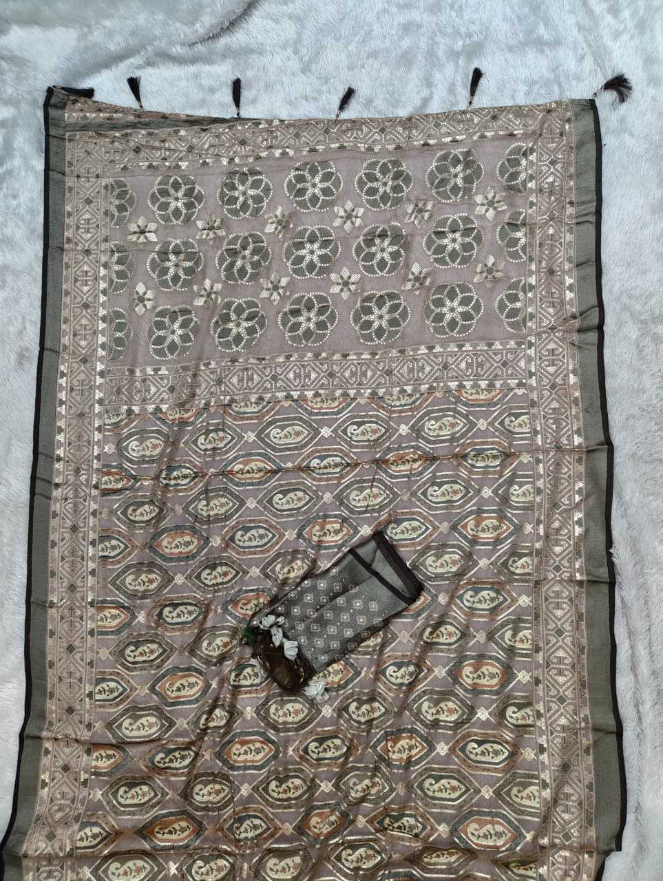 Dull Moss Designer Saree