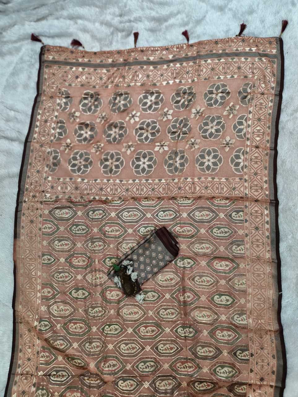 Dull Moss Designer Saree