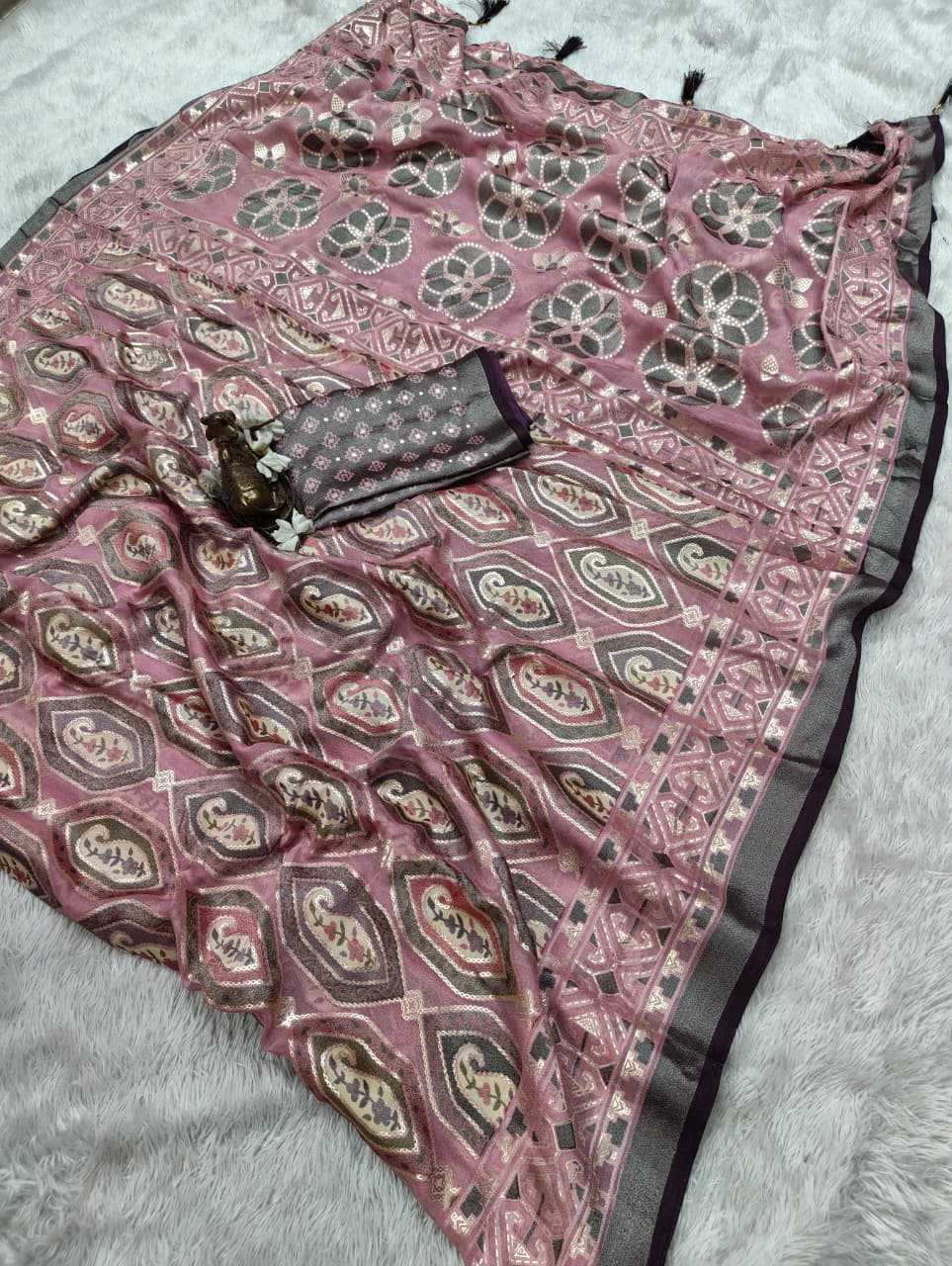 Dull Moss Designer Saree
