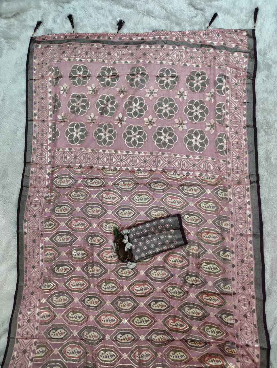 Dull Moss Designer Saree