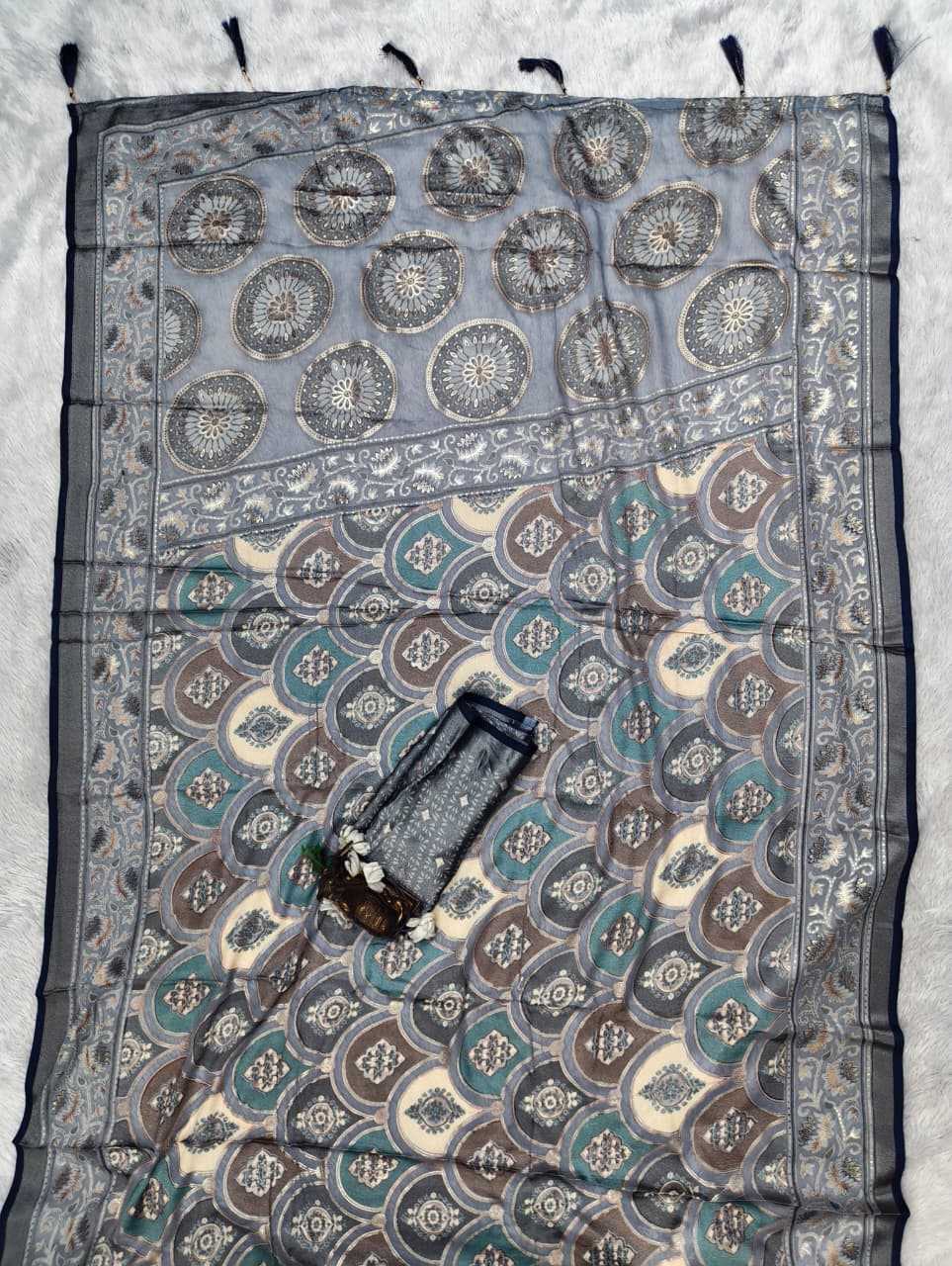 Dull Moss Designer Saree