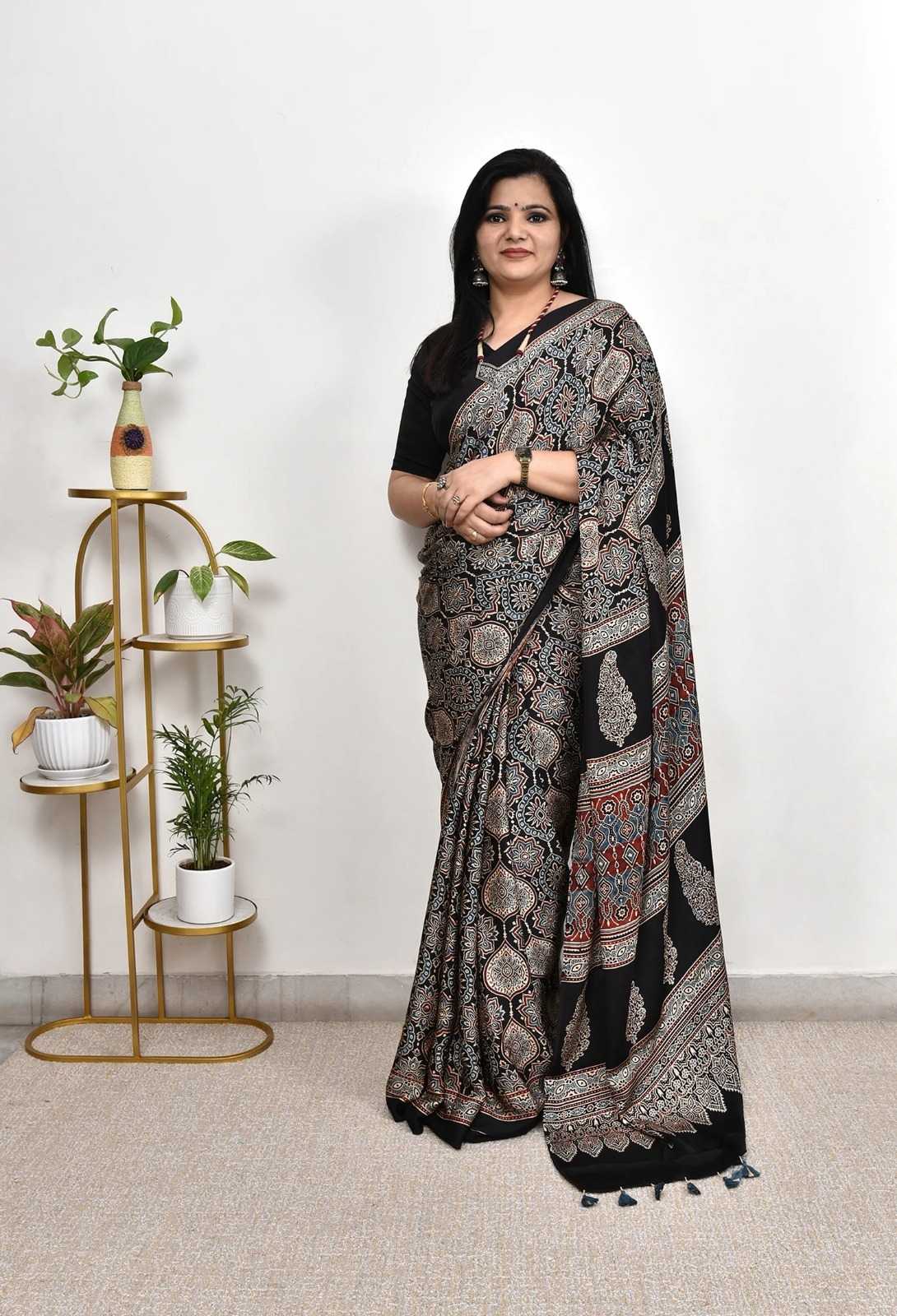 Satin Silk Gajji Modal Saree