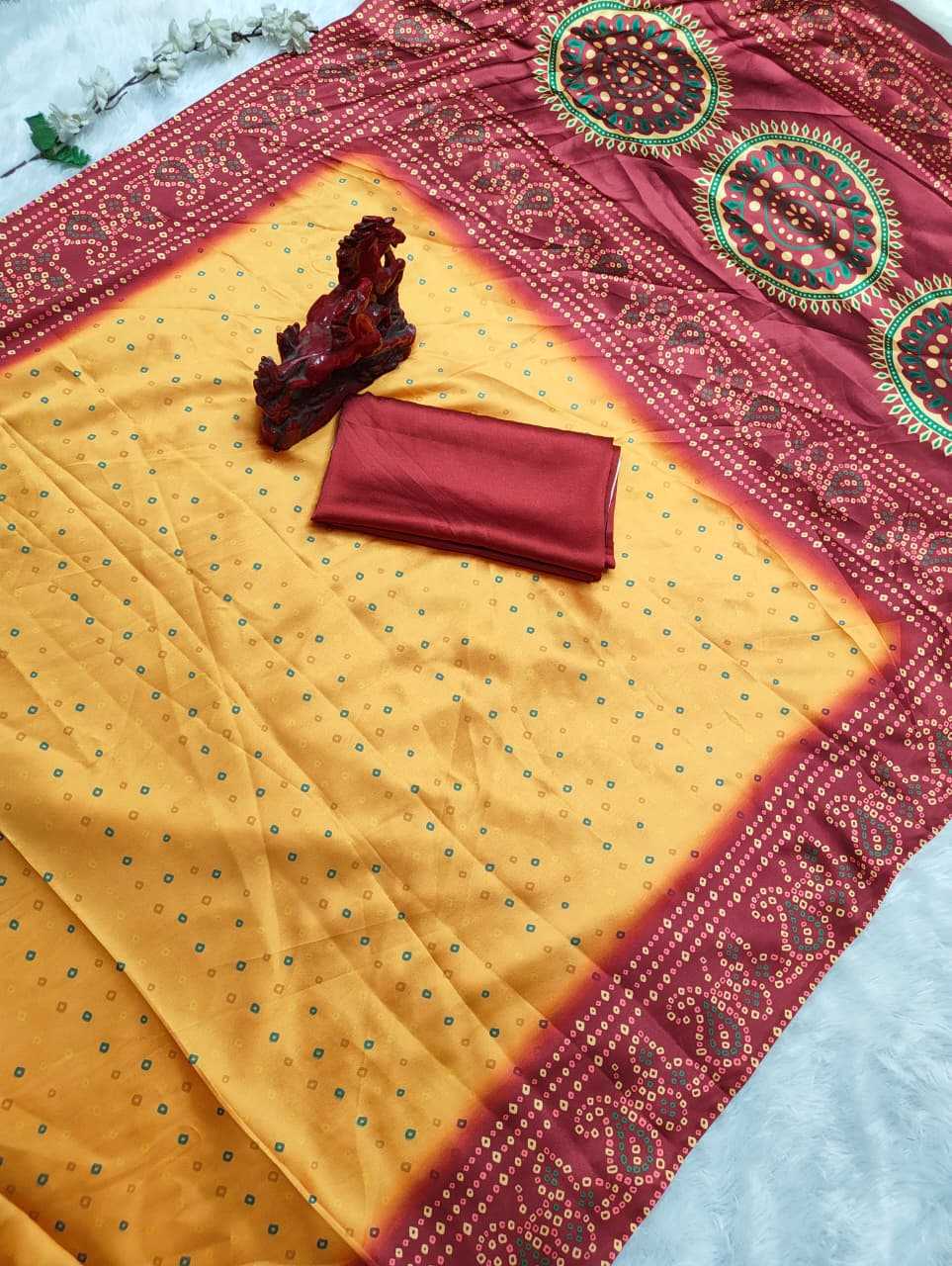 Satin Silk Gajji Modal Saree