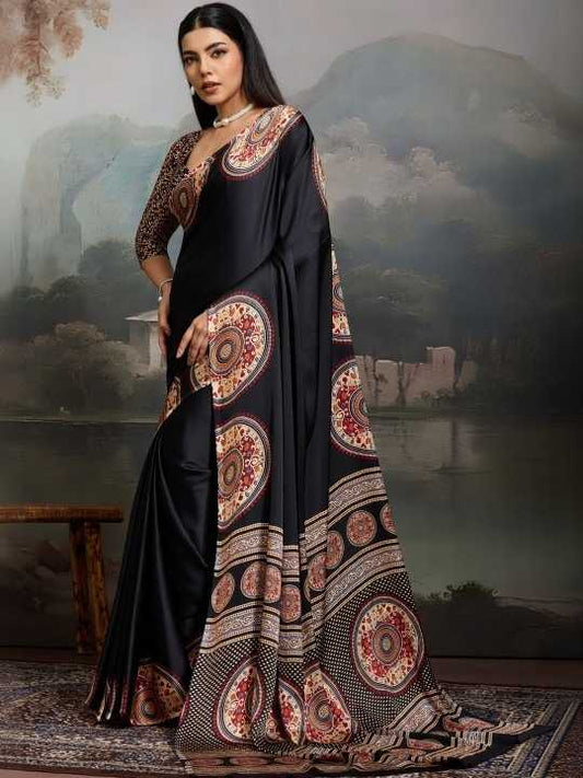 Satin Silk Gajji Modal Saree