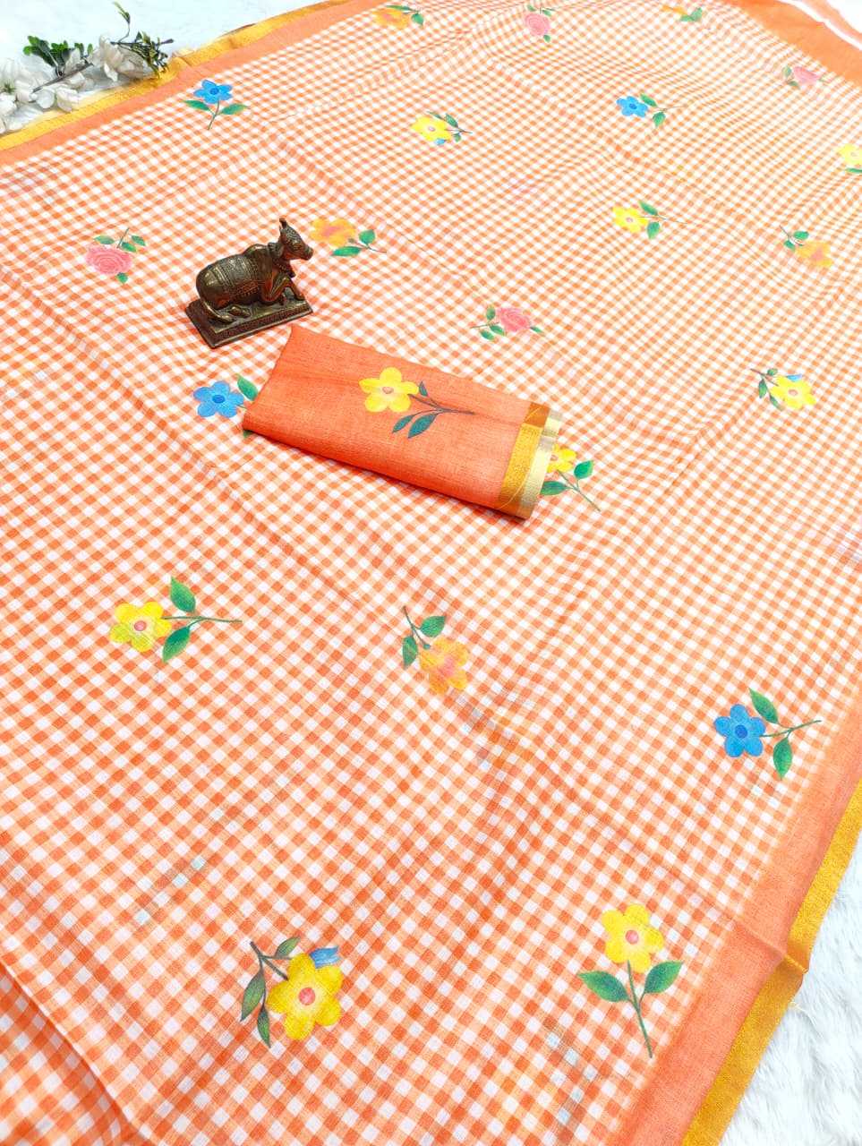 Linen Printed Saree