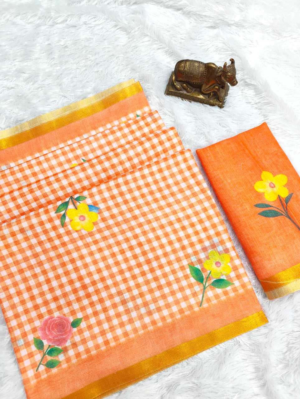 Linen Printed Saree