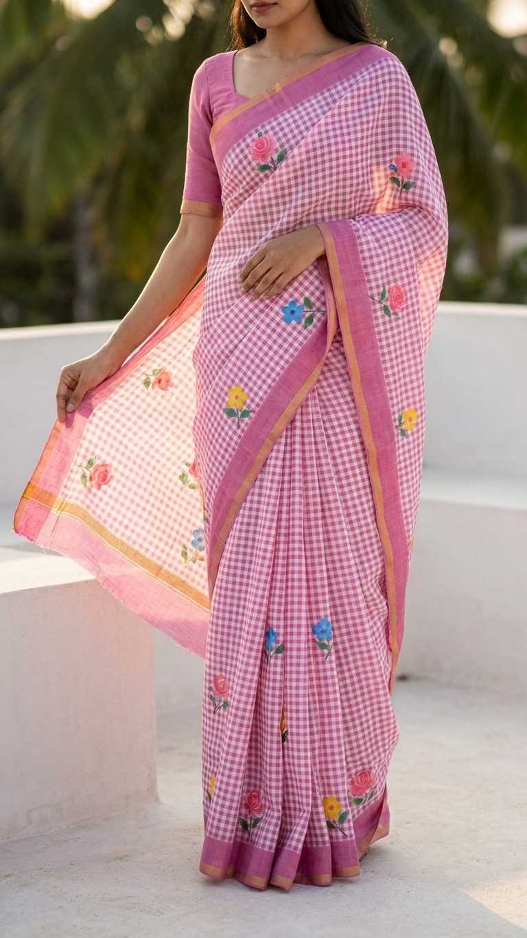 Linen Printed Saree