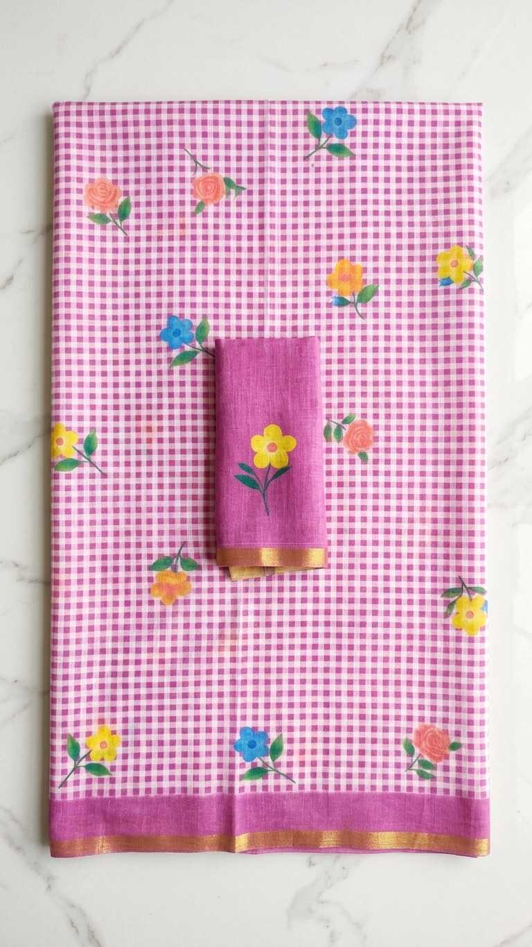 Linen Printed Saree
