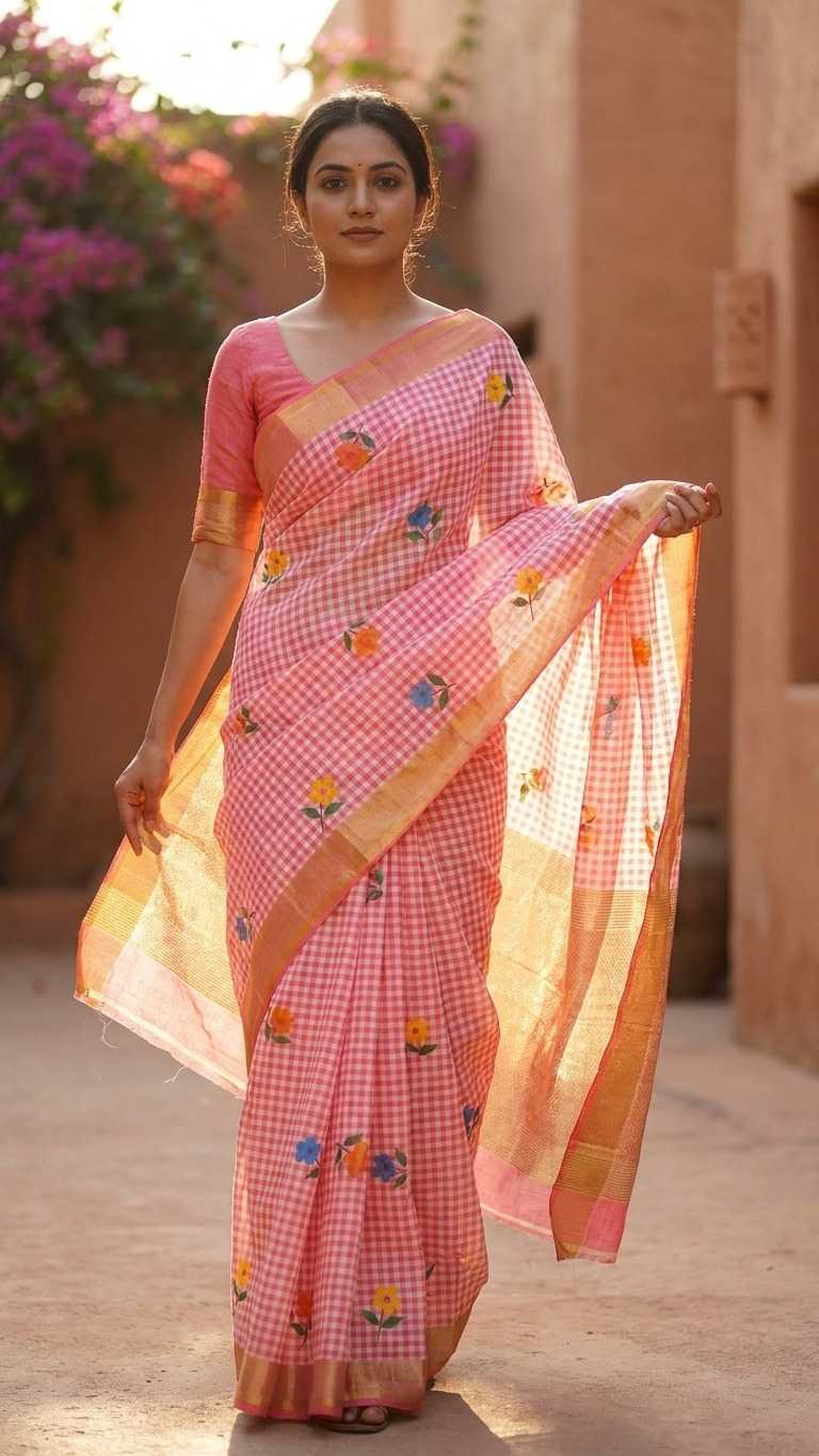 Linen Printed Saree
