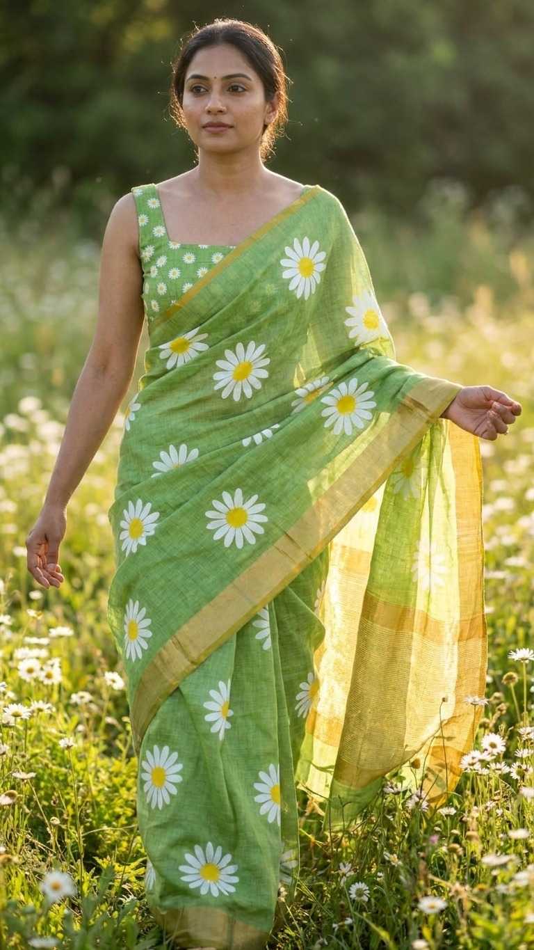 Linen Printed Saree