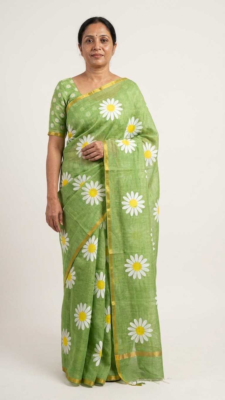 Linen Printed Saree