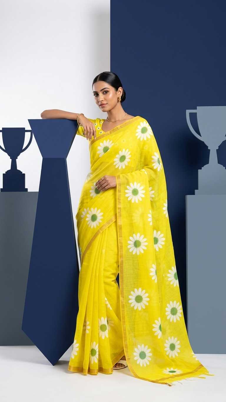 Linen Printed Saree