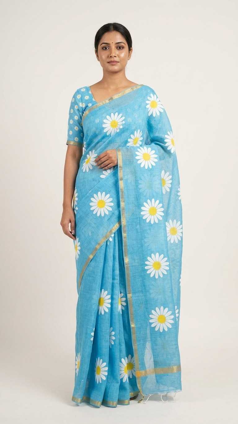 Linen Printed Saree