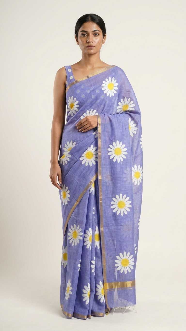 Linen Printed Saree