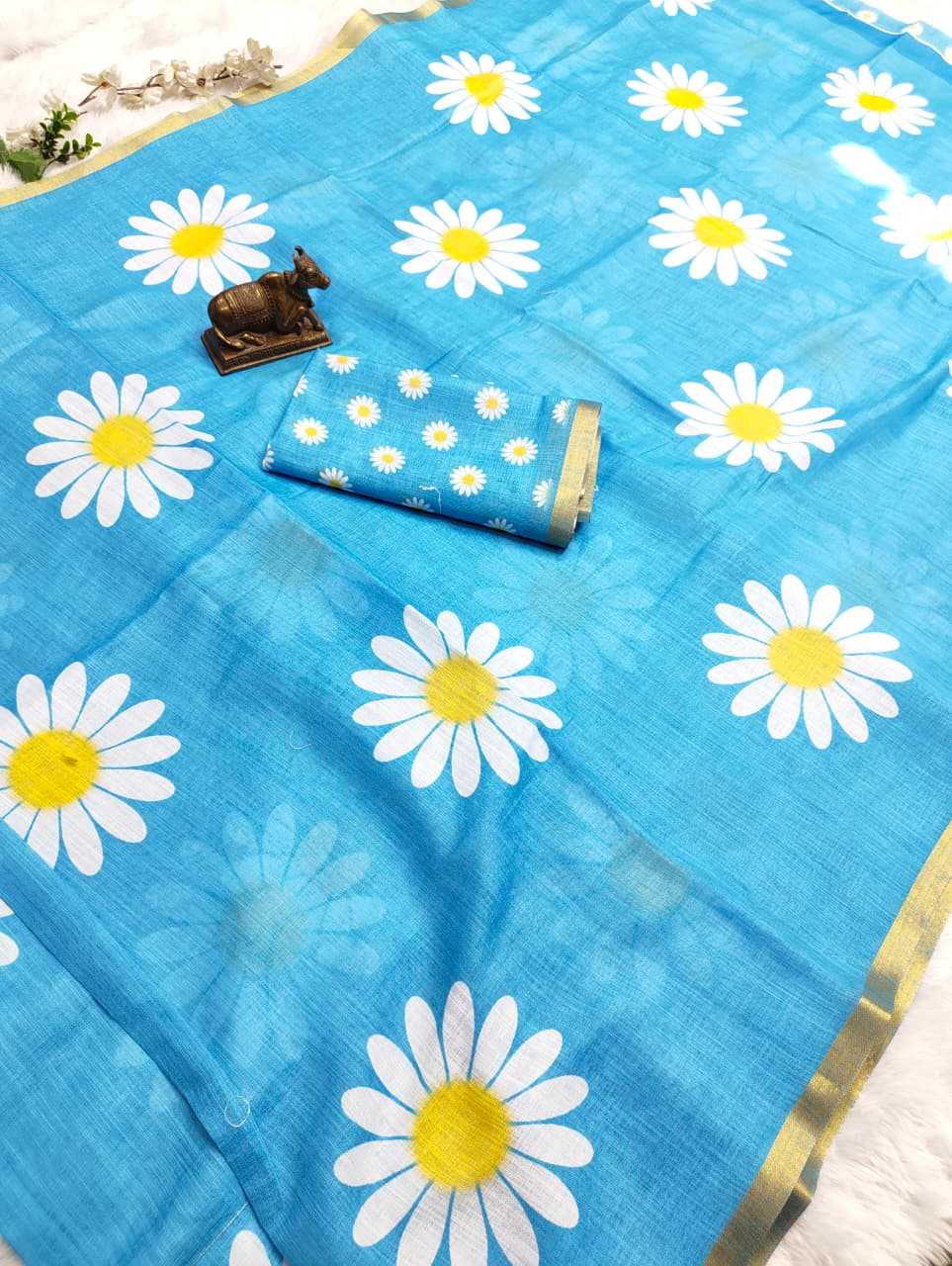 Linen Printed Saree
