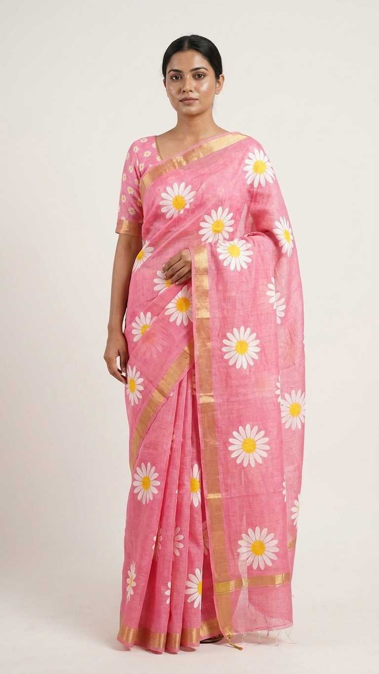 Linen Printed Saree