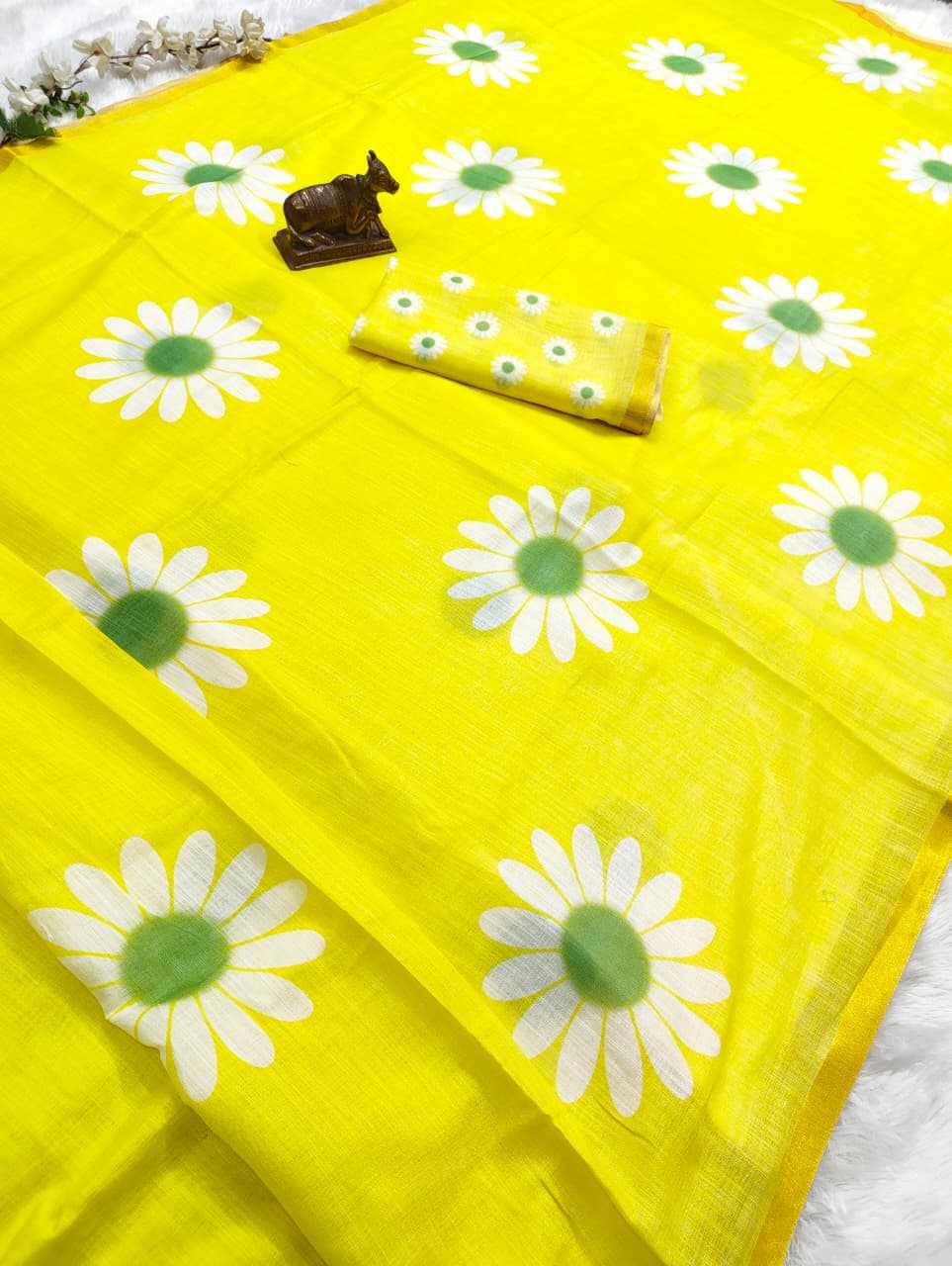 Linen Printed Saree