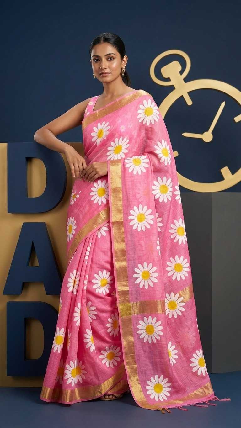 Linen Printed Saree
