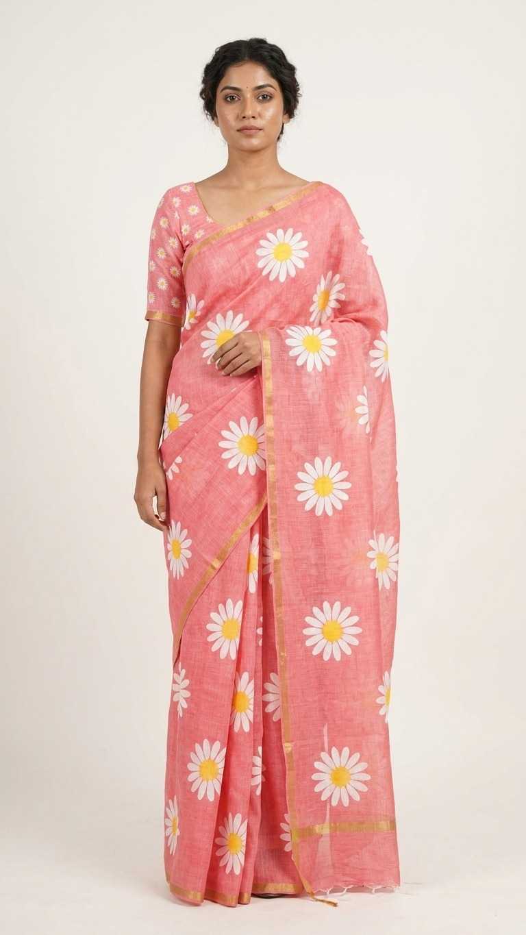 Linen Printed Saree
