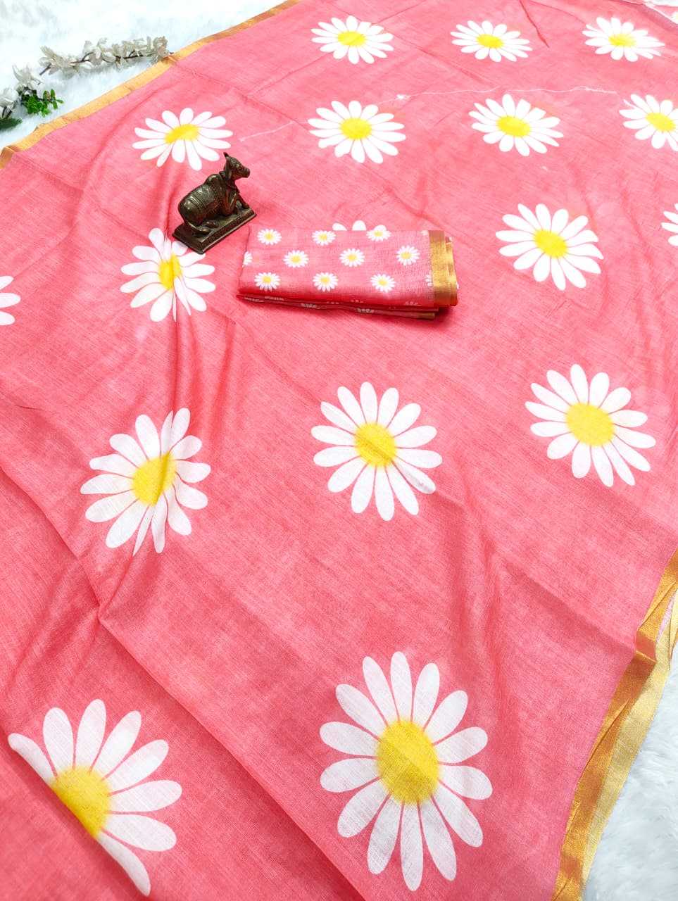 Linen Printed Saree