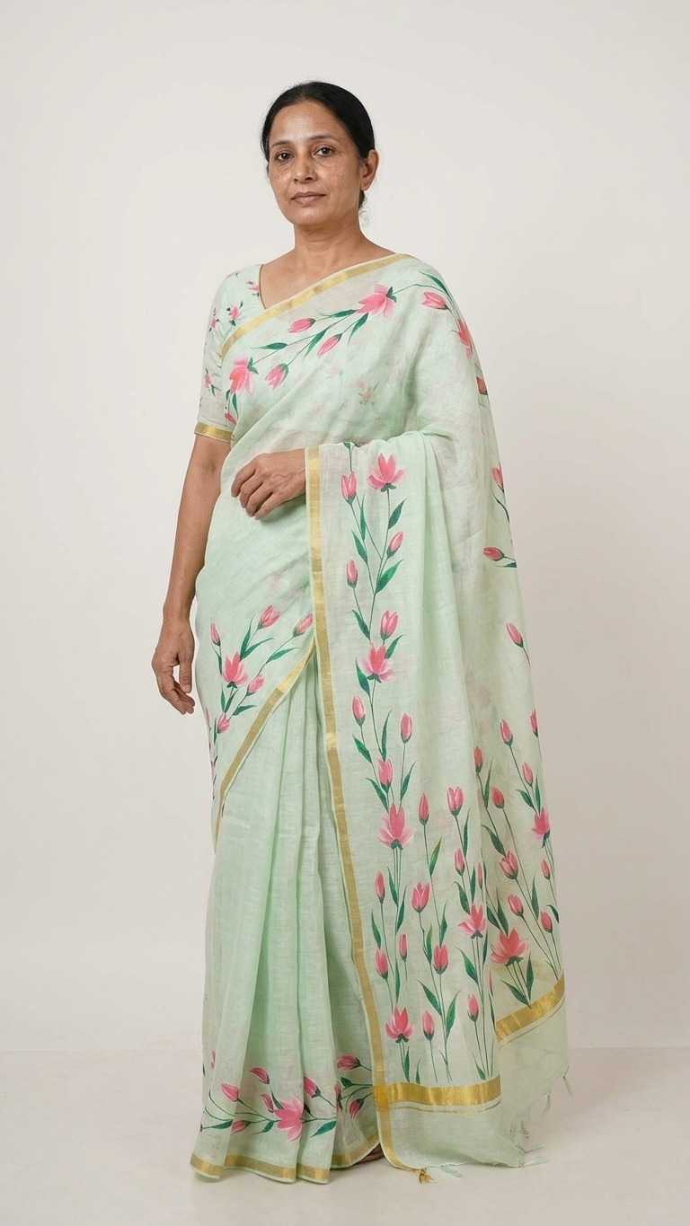 Linen Printed Saree