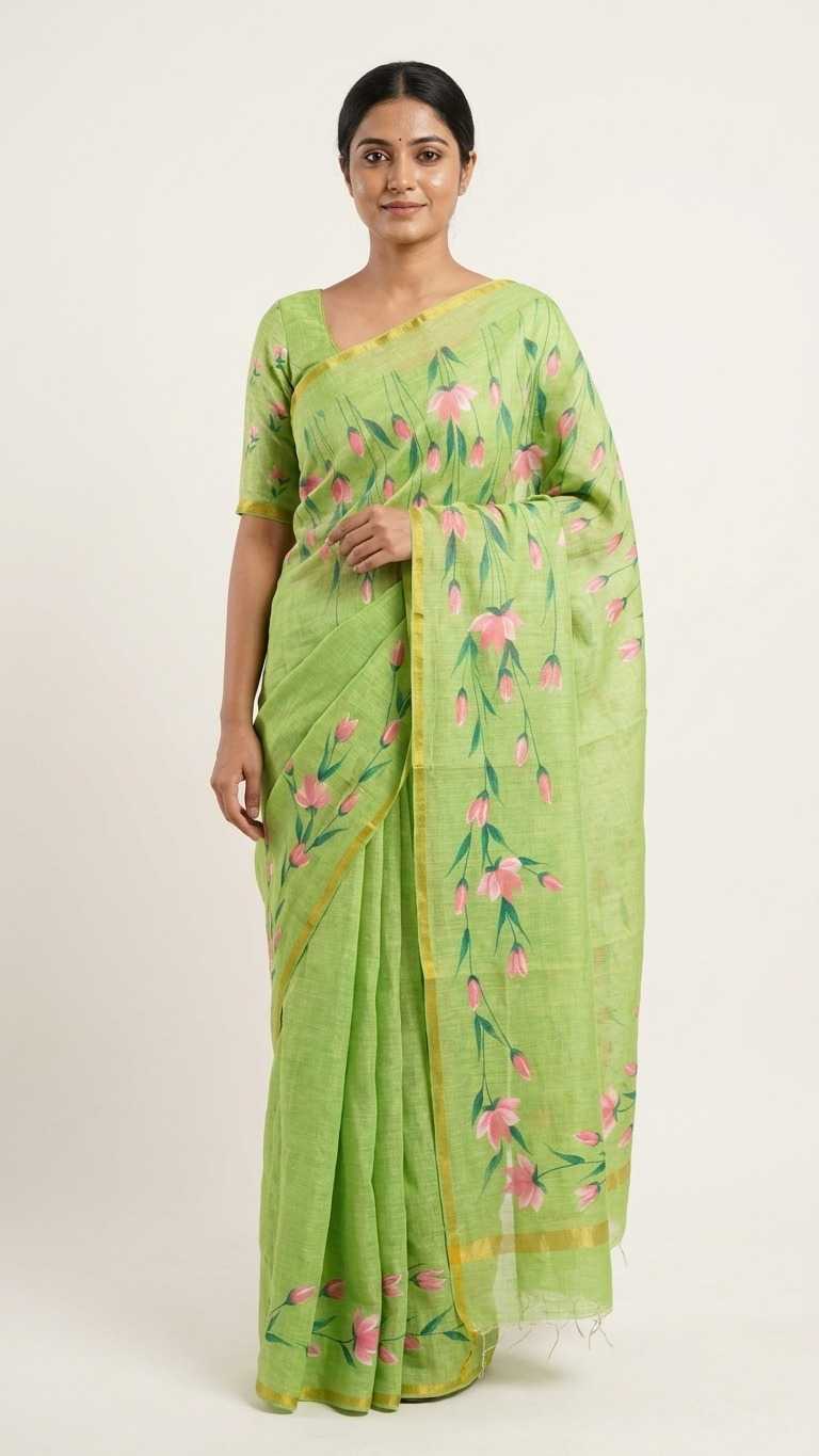 Linen Printed Saree