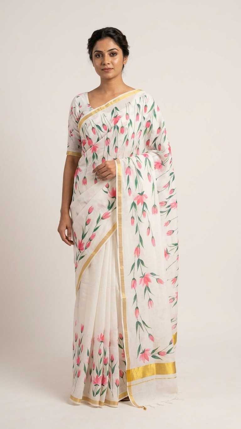 Linen Printed Saree