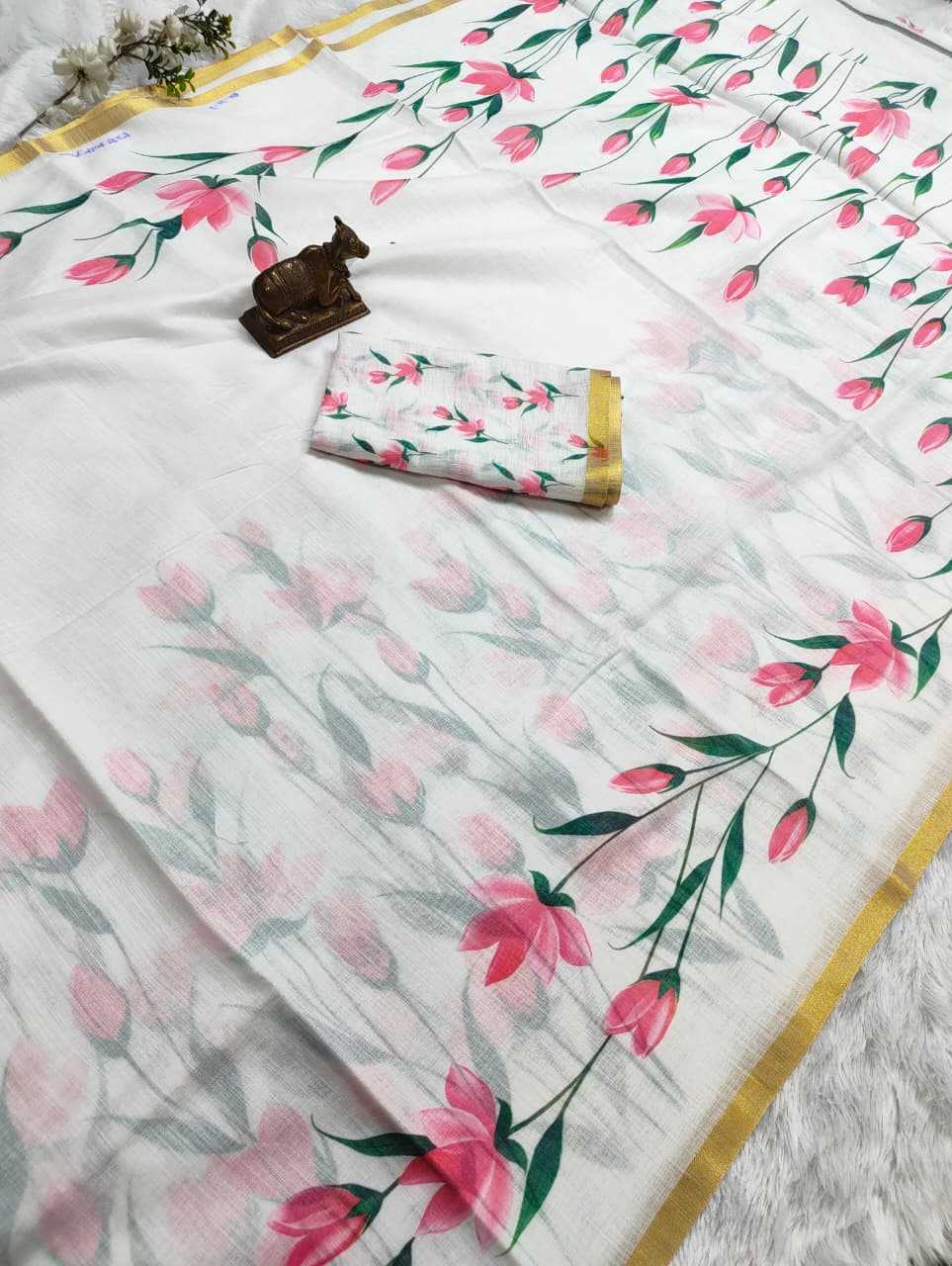 Linen Printed Saree