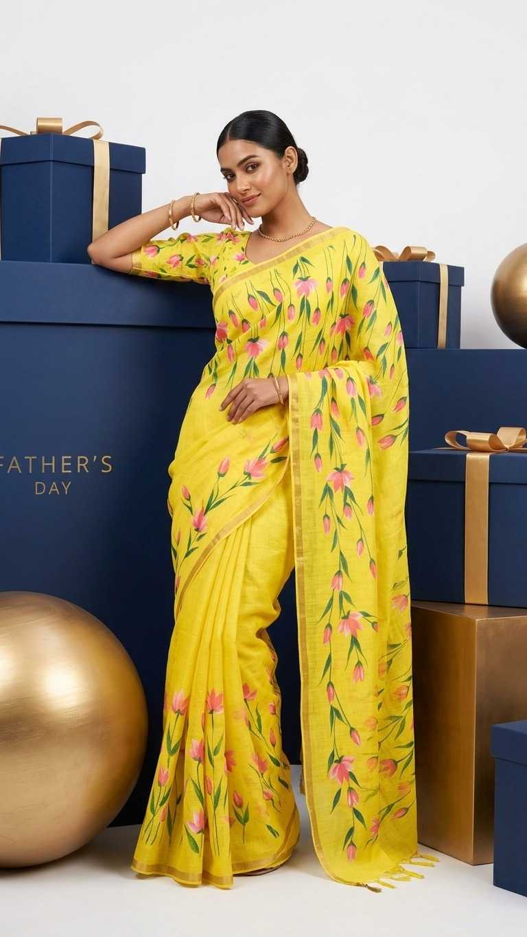 Linen Printed Saree