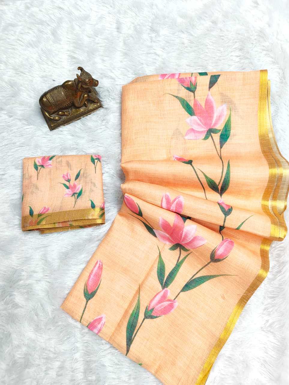Linen Printed Saree