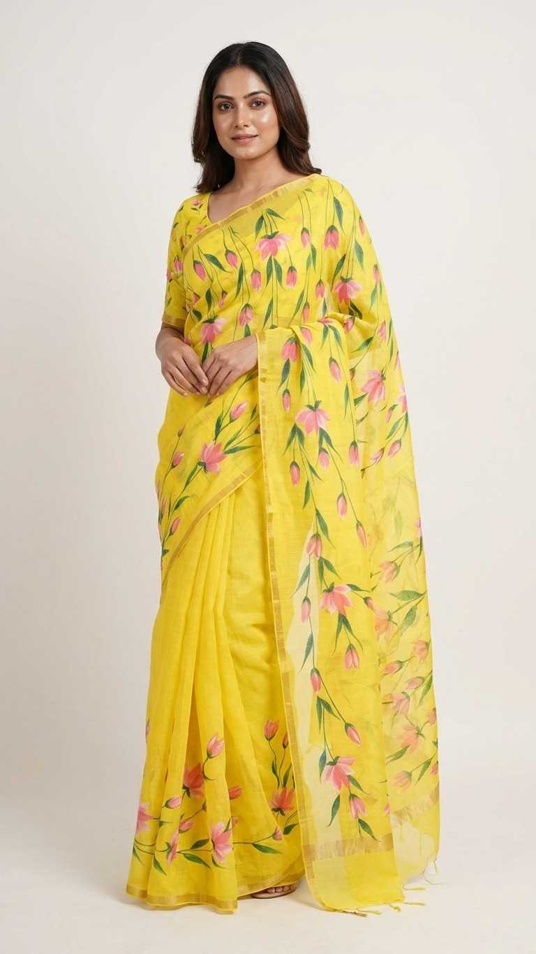 Linen Printed Saree