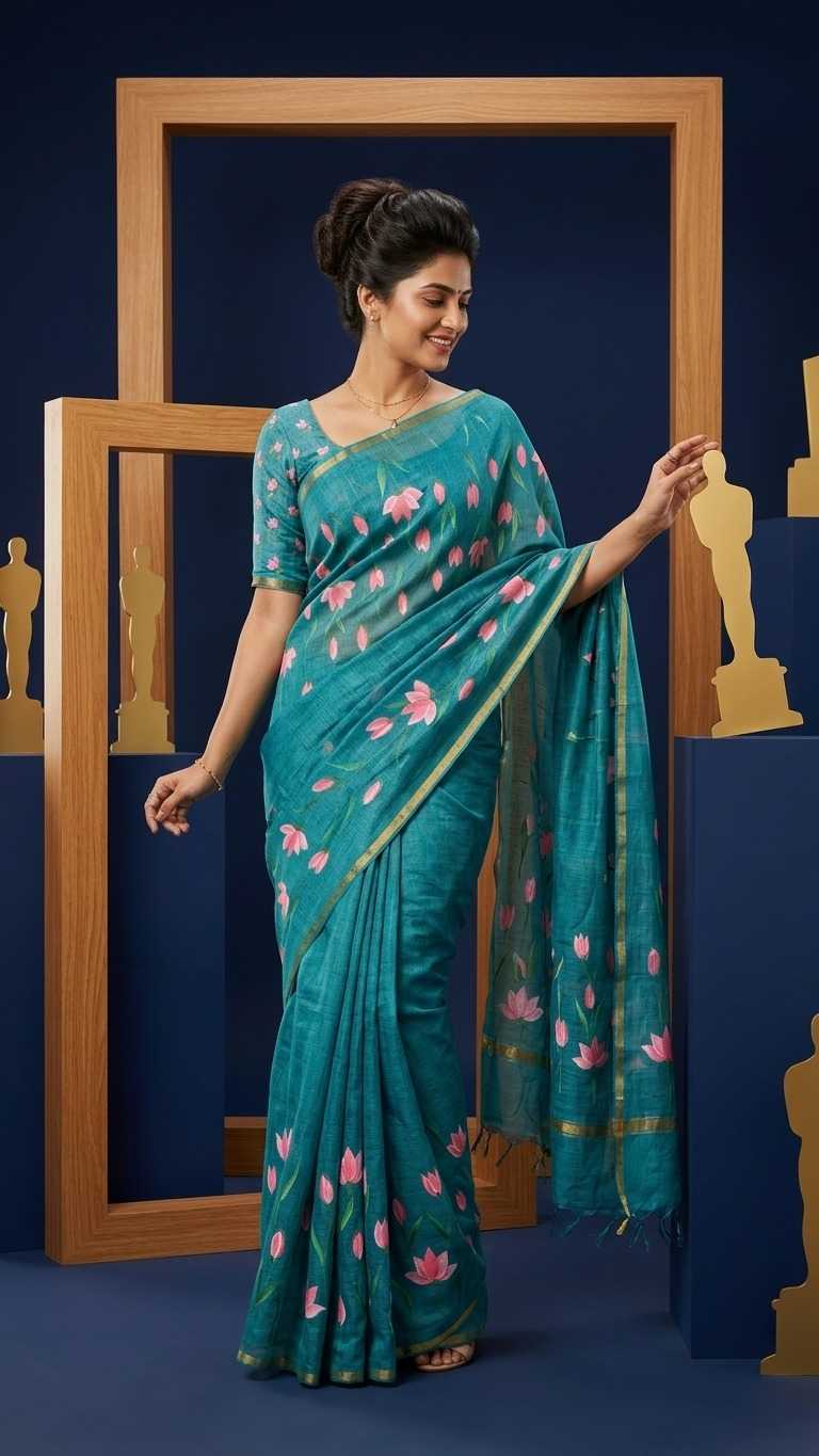 Linen Printed Saree